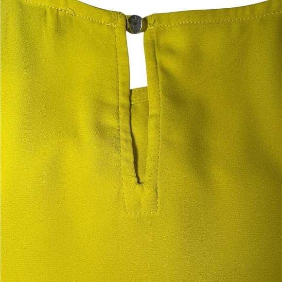DKNY Yellow/Green Ruched Long Sleeve Blouse sz L - Picture 5 of 7
